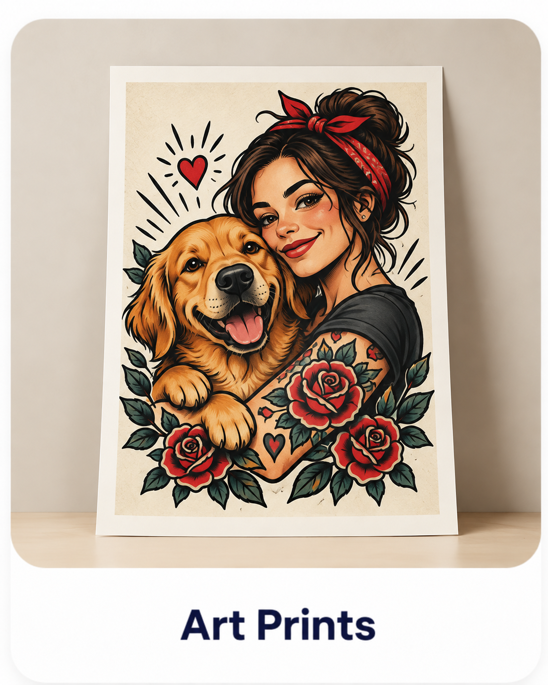 Illustrative gallery print product mockup